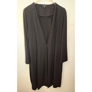 Lane Bryant Black Longline Long Sleeve Jersey Duster/Jacket Pockets 18/20 EUC